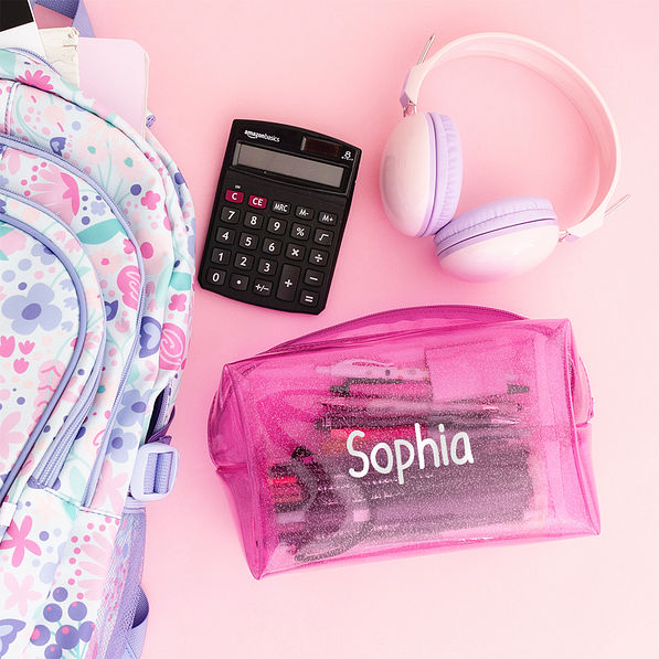 Monogrammed Kids Clear Glitter Bag