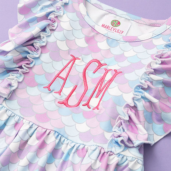 mermaid ruffle dress detail shot