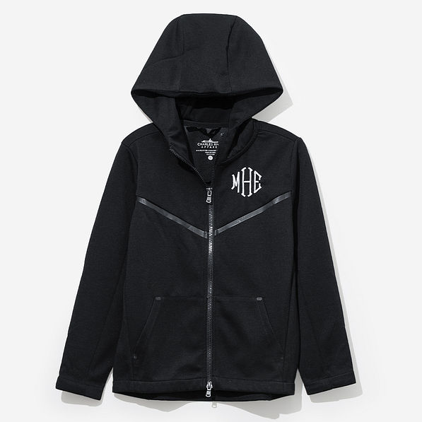 personalized youth full Zip hoodie in black