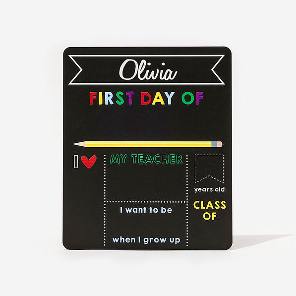 Personalized Back to School Chalkboard in Black