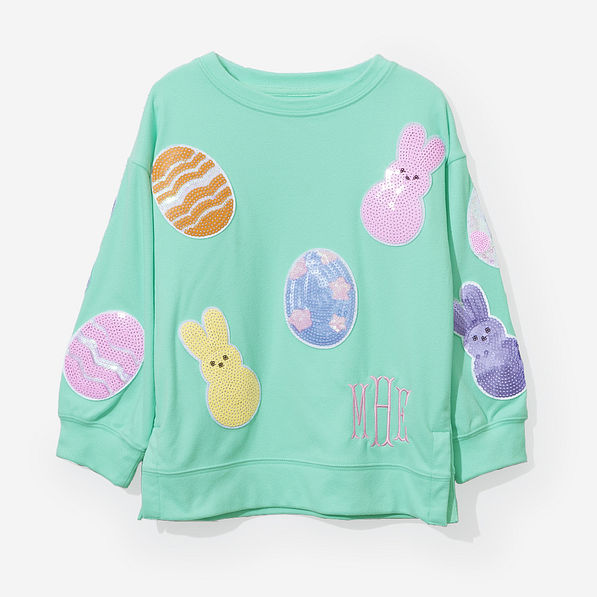 monogrammed kids easter sweatshirt