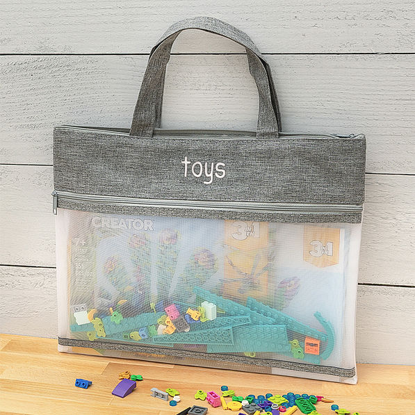 Heathered Grey toy storage bag