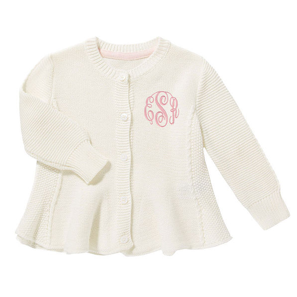 Monogrammed Baby Swing Cardigan