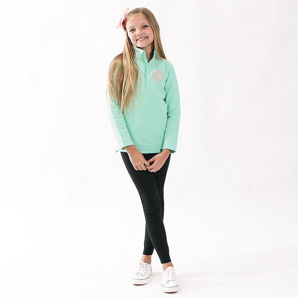 youth girl in mint pullover