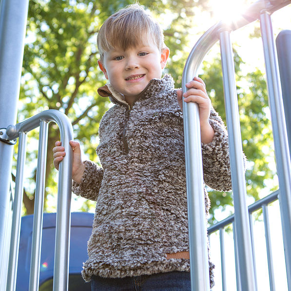 youth boys marbelized furry pullover tunic