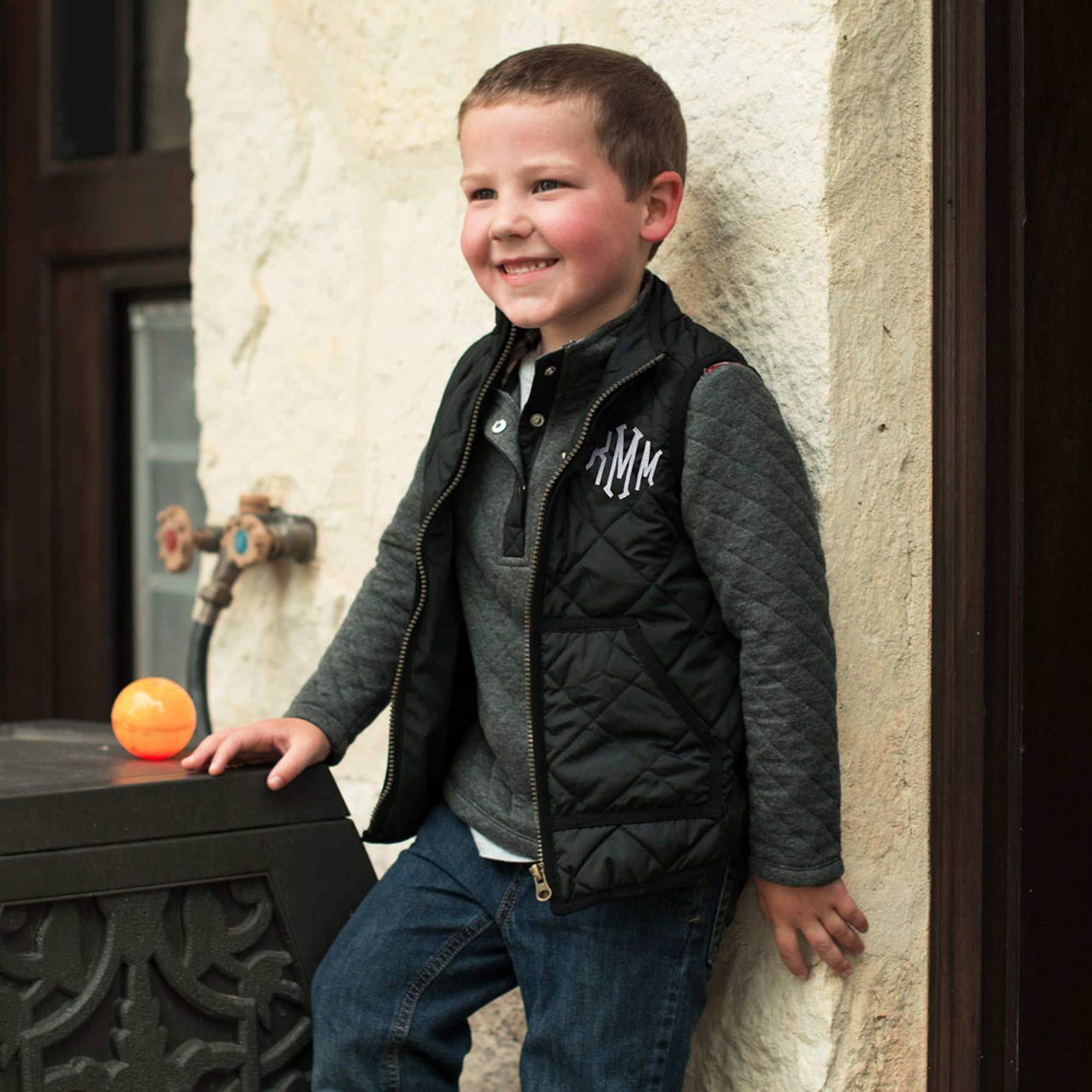 Black Quilted Short Vest (Kids)