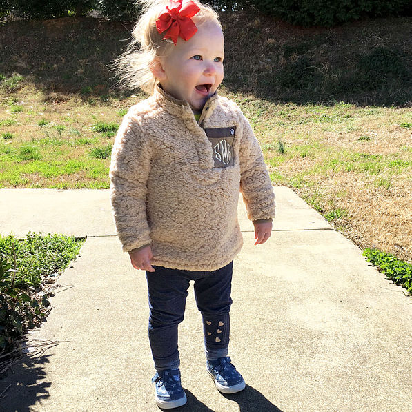 baby girls plaid sherpa pullover tunic