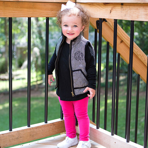toddler girl monogrammed herringbone vest