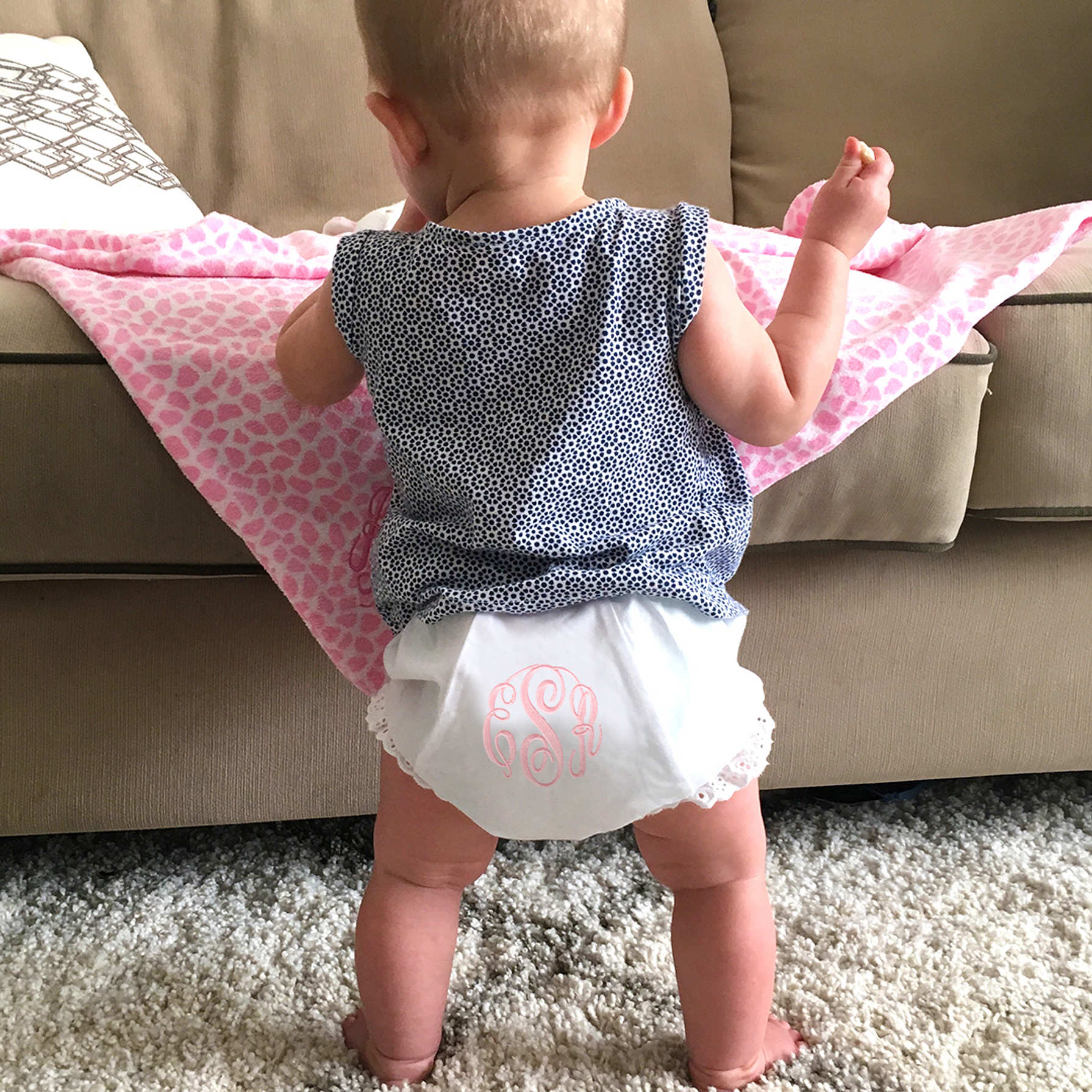 Marleylilly Kids Personalized White Infant Bloomers