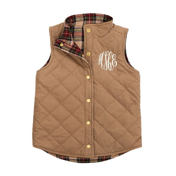 monogrammed youth quilted plaid vest monogrammed youth quilted plaid vest