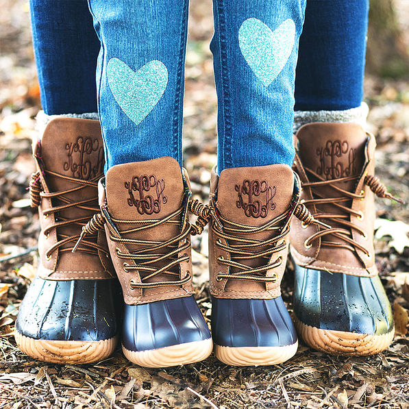Monogrammed Toddler Duck Boots - Marleylilly Kids