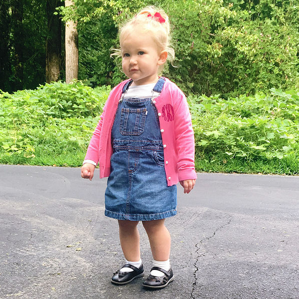 toddler girls pink monogrammed cardigan