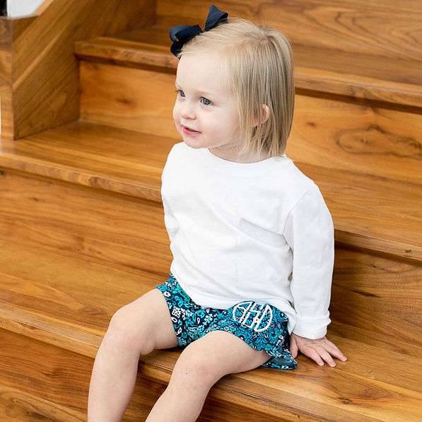 toddler girls monogrammed printed shorts