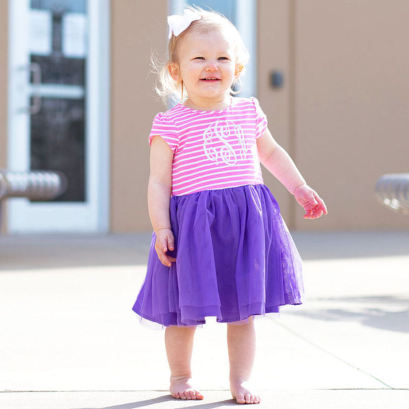 baby girl pink striped purple tutu dress