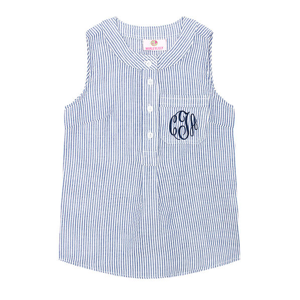 monogrammed youth sleeveless tunic