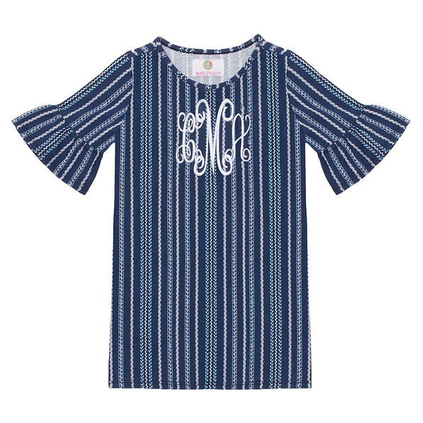 monogrammed kids bell sleeve dress