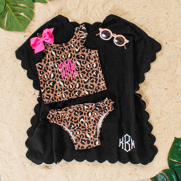 Monogrammed Kids Ruffle Tankini