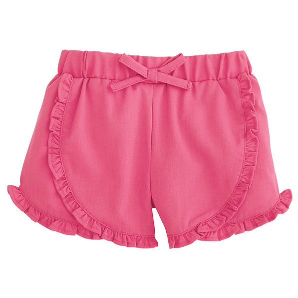 pink kids ruffle shorts