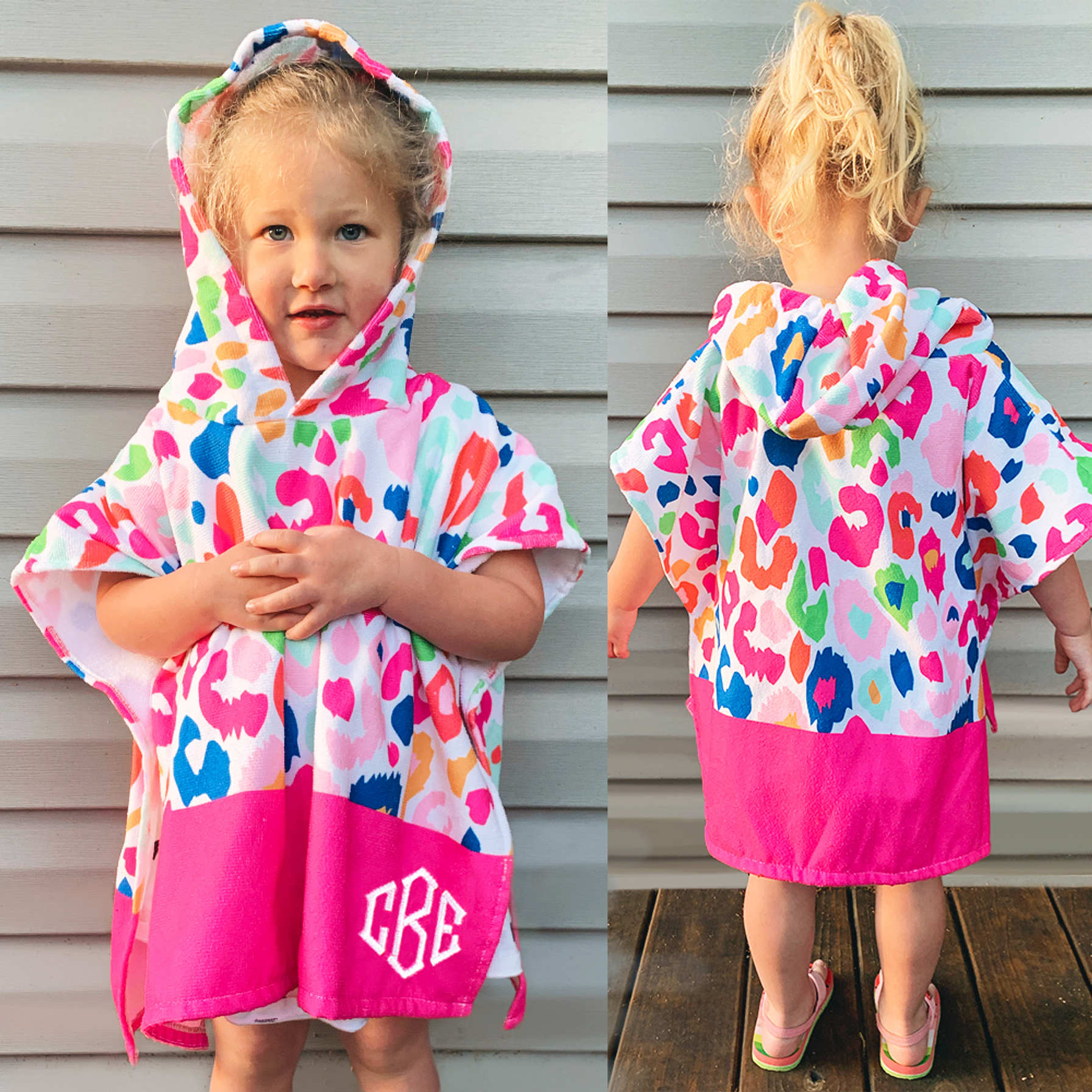 Monogrammed Toddler Hooded Towel Poncho