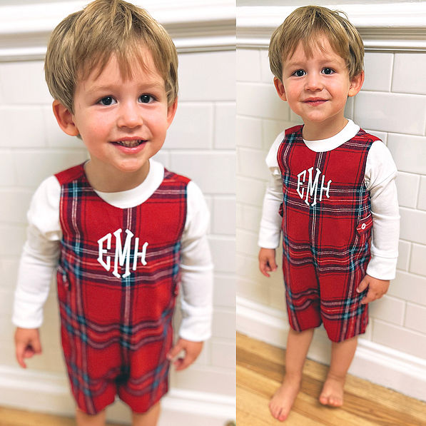 Bailey Boys Baby Jon Jon with Tabs - Astoria Plaid