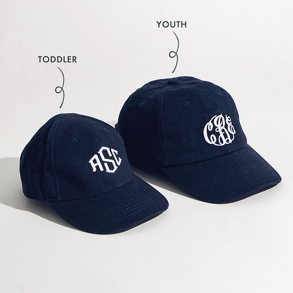 navy kids baseball hats with youth and toddler