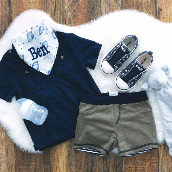 cute boys outfit with reversible shorts