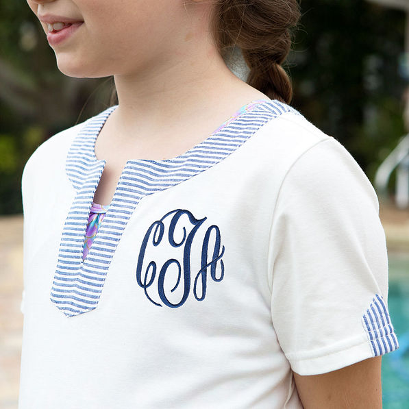 girls seersucker coverup neckline detail