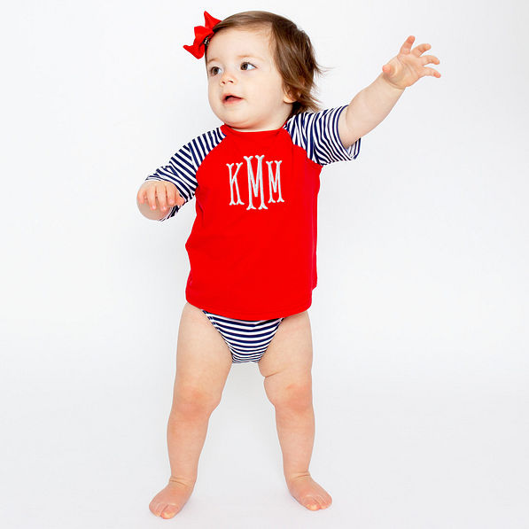 baby girls americana red rash guard