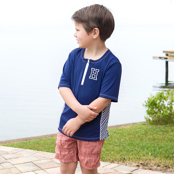 Youth Personalized Navy Rash Guard