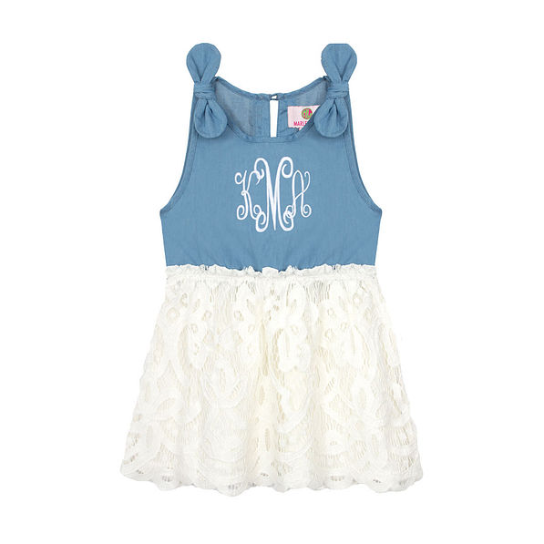 monogrammed toddler lace dress