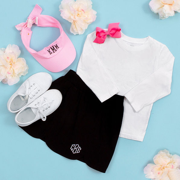 Monogrammed Youth Athleisure Skirt