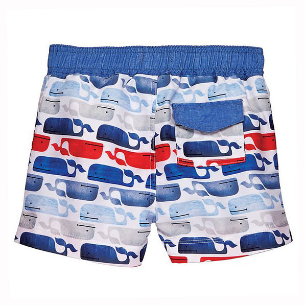 back of whale swim trunks