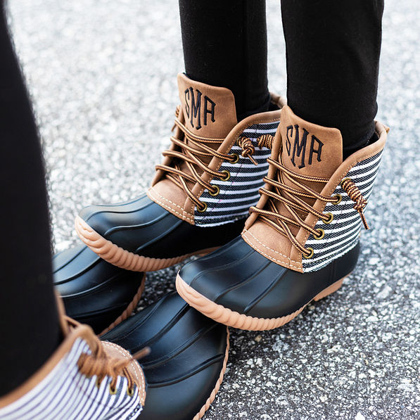Kids Personalized Striped Duck Boots Marleylilly Kids