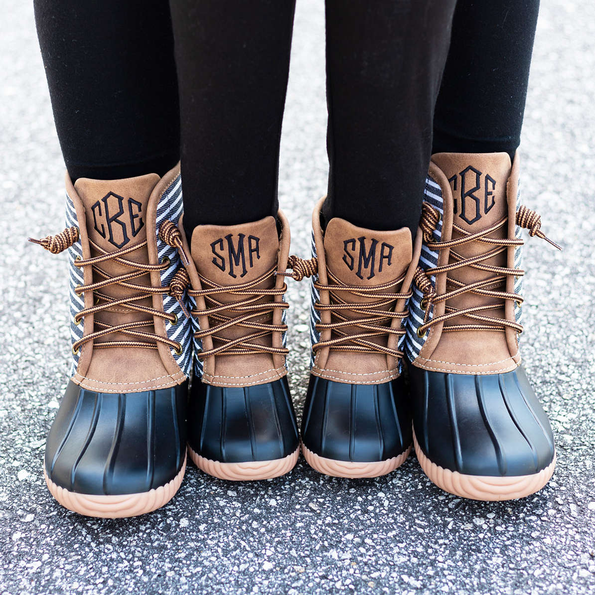 Kids Personalized Striped Duck Boots - Marleylilly Kids