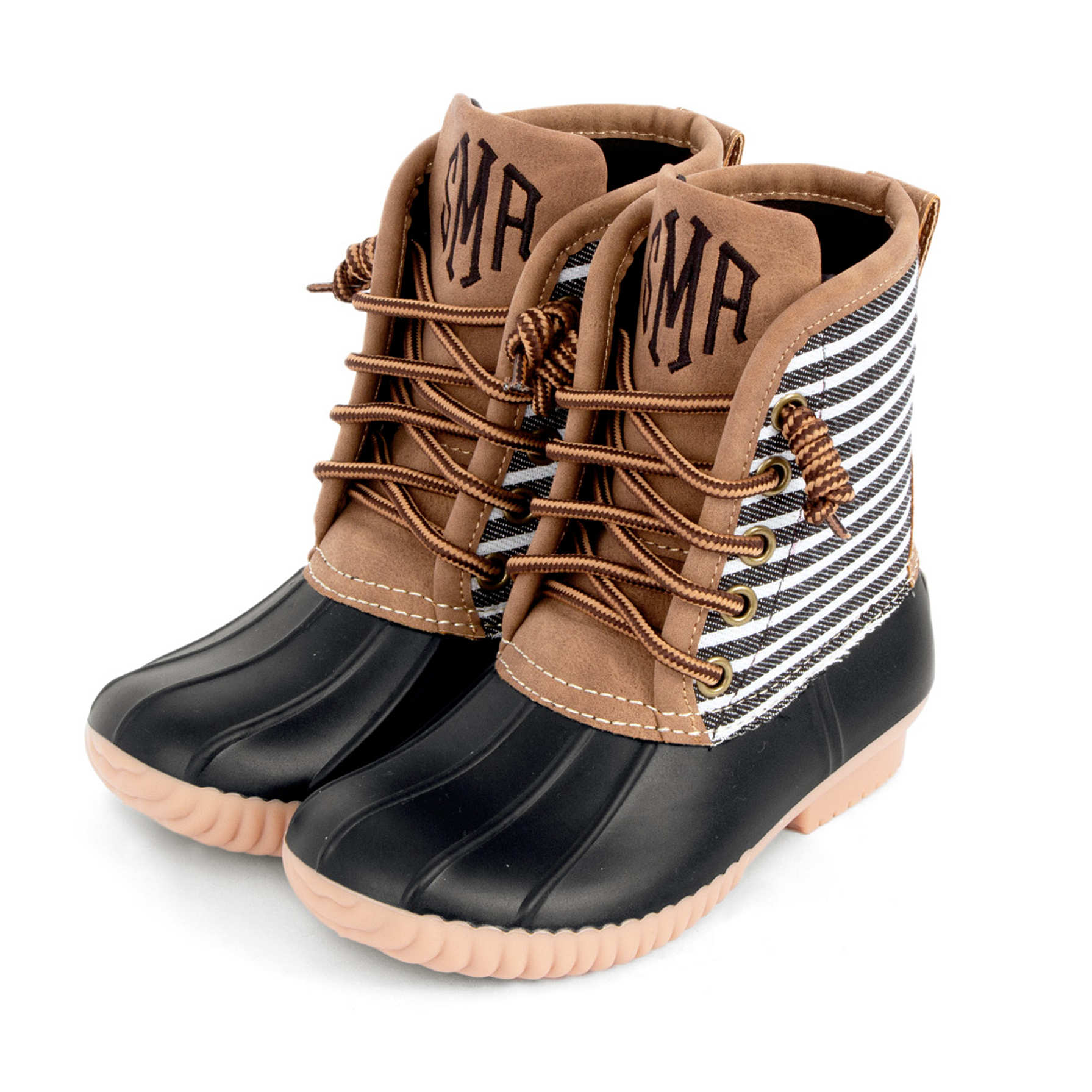 Kids Personalized Striped Duck Boots - Marleylilly Kids