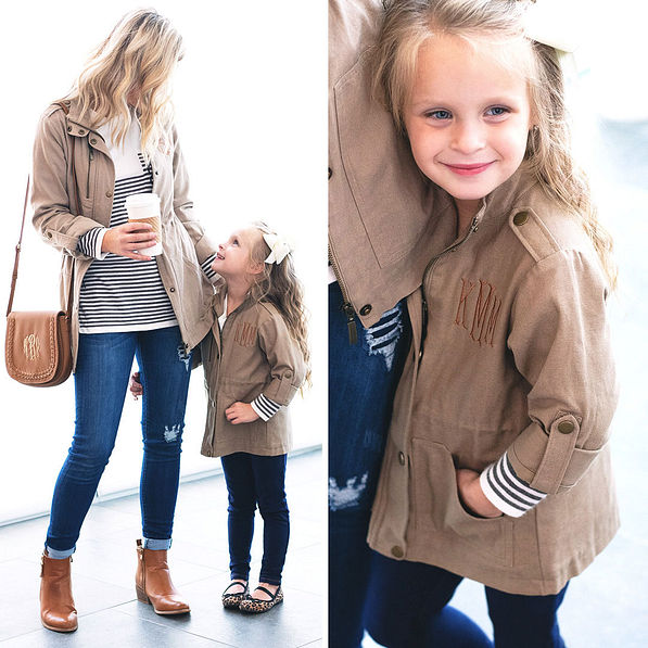 mom and me khaki field coats