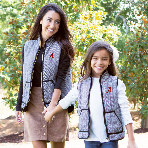 mom and me alabama herringbone vests