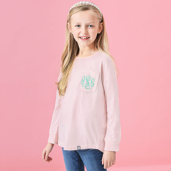 Monogrammed Kids Long Sleeve Shirt