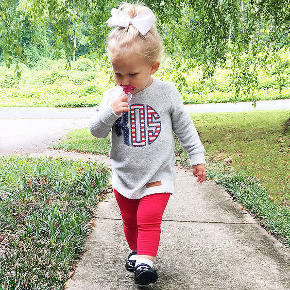 toddler girls terry pullover with red leggings