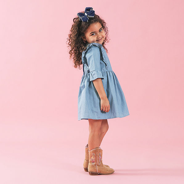 girls blue denim dress