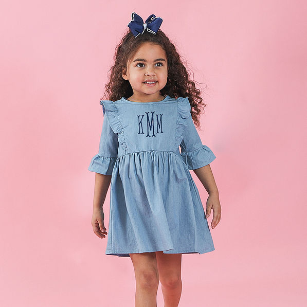 toddler girls denim blue dress