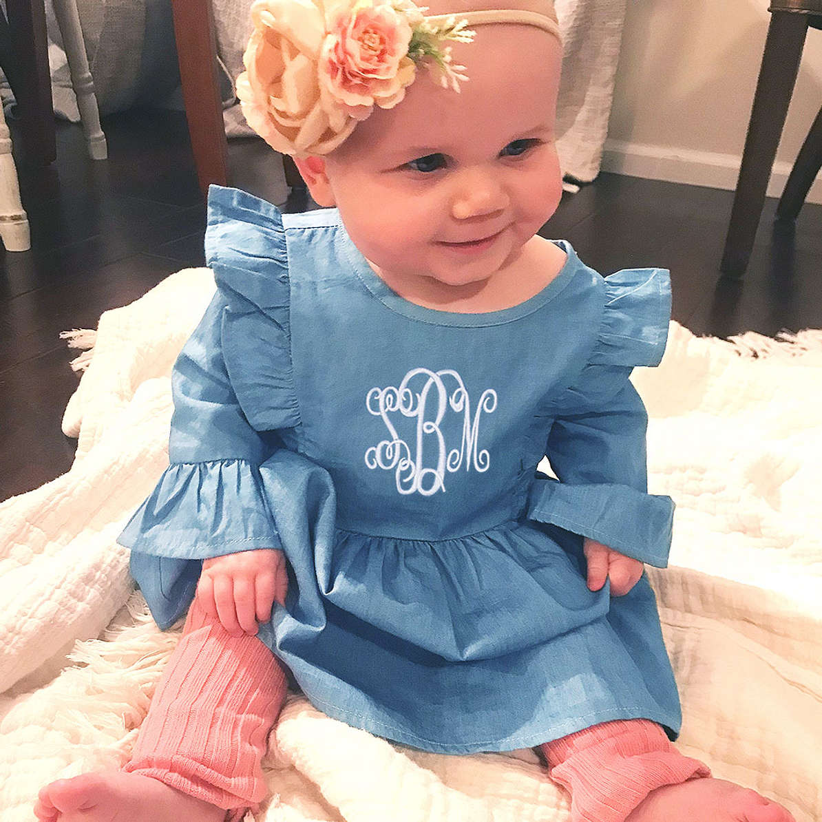 Marleylilly Kids Personalized Denim Dress