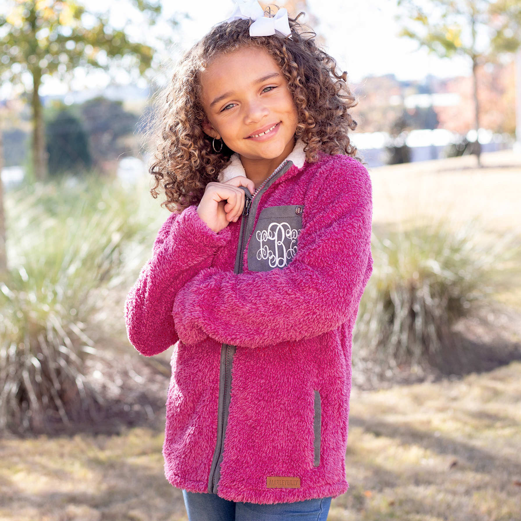 Monogrammed Kids Sherpa Jacket Marleylilly Kids