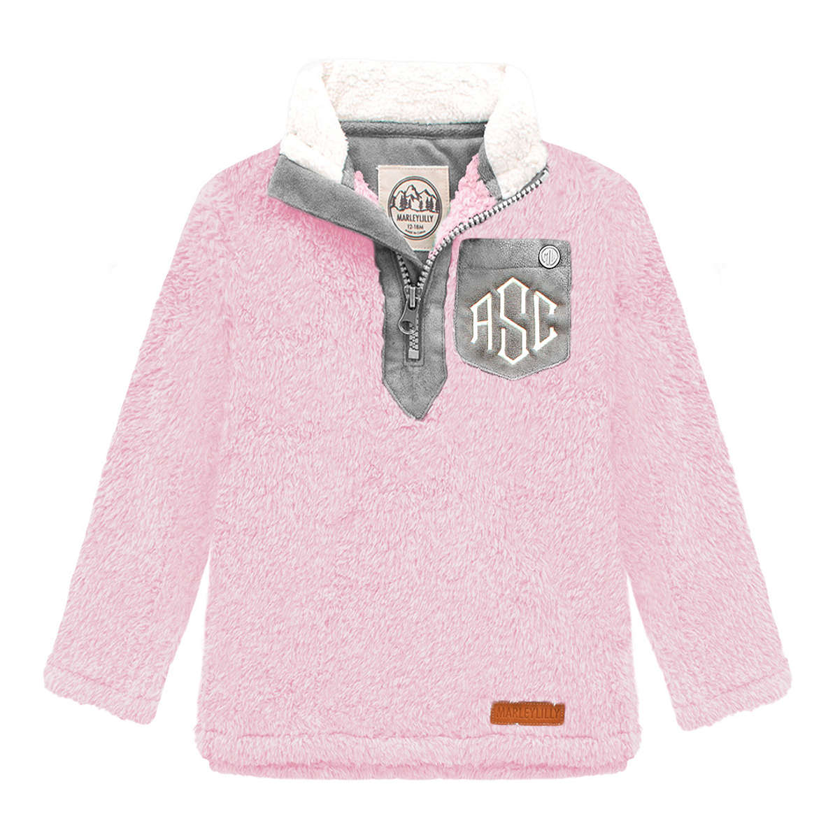 Monogrammed Kids’ Sherpa Pullover Tunic Marleylilly