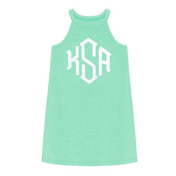 monogrammed kids high neck dress