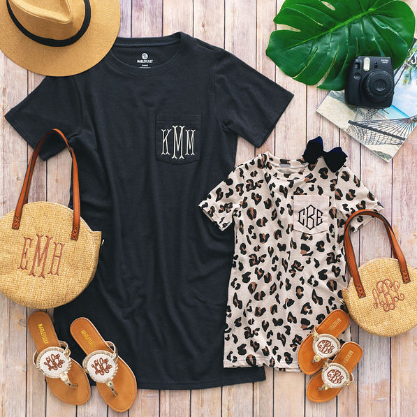 Personalized Girl's Leopard T-Shirt Dress - Marleylilly Kids