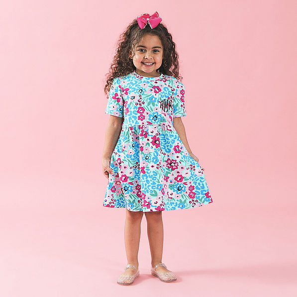 Aubri in T-Shirt Dress and Hair Bow