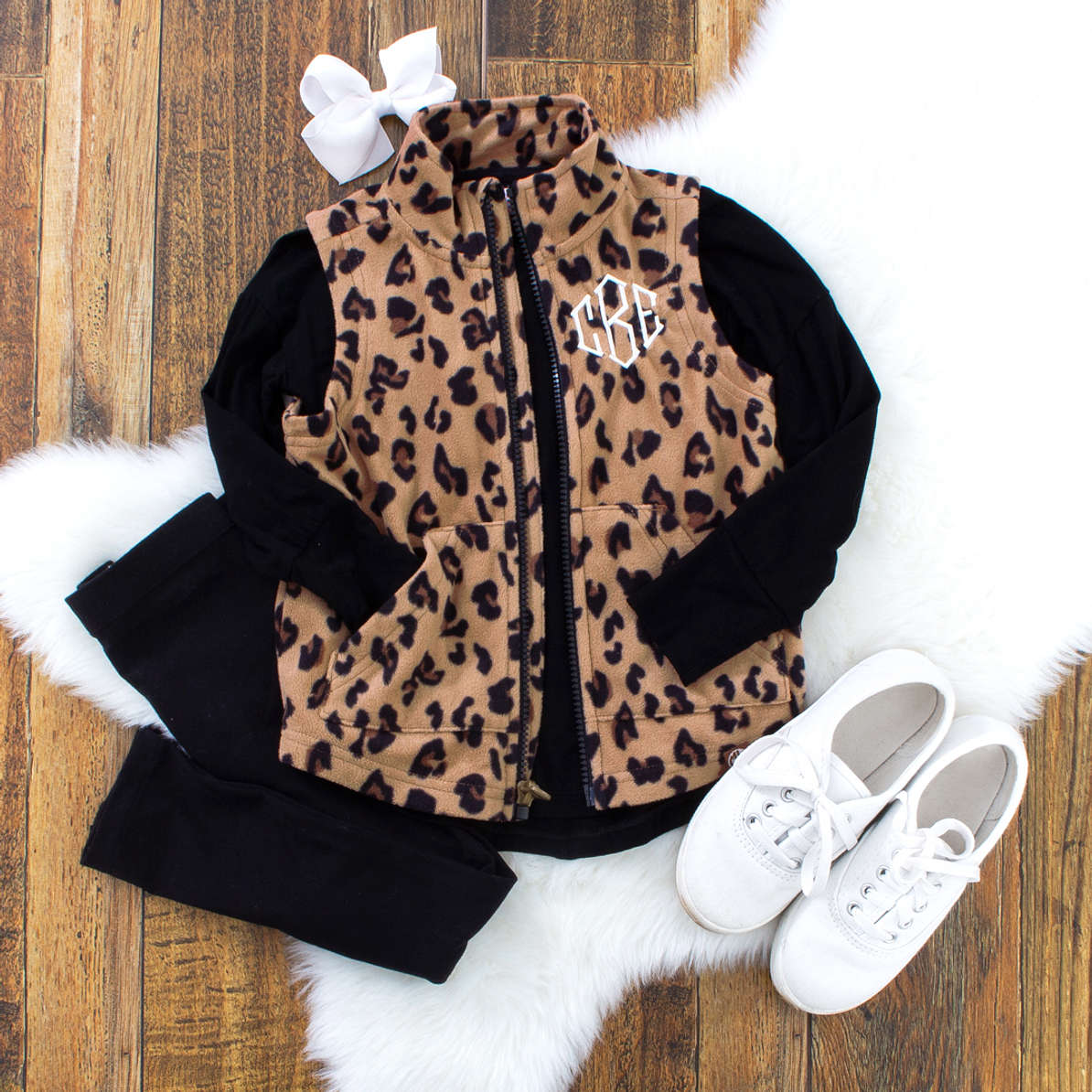 Leopard Print Fleece Vest