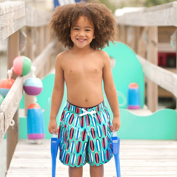 boys mint aqua swim trunks