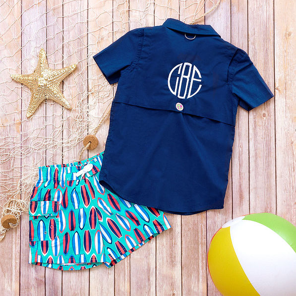 boys wave rider shorts with fishing shirt